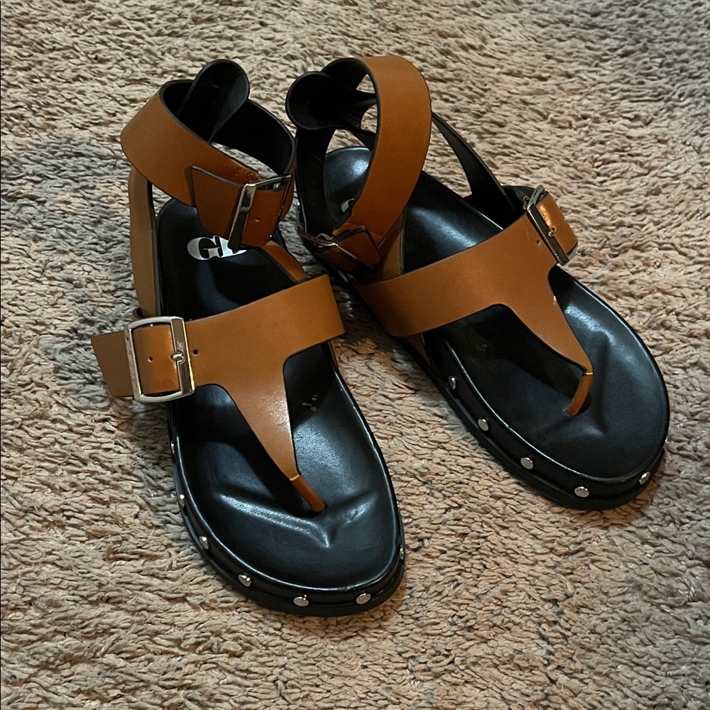 GB studded crown sandals